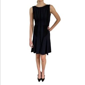 Alberta Ferretti Sleeveless Dress Navy and Black Size 4